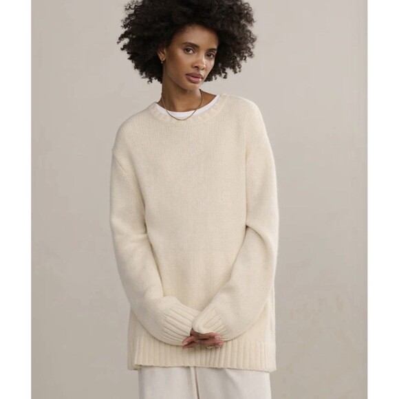 Jenni Kayne Cashmere Amelia Crewneck Ivory XS - Picture 1 of 7